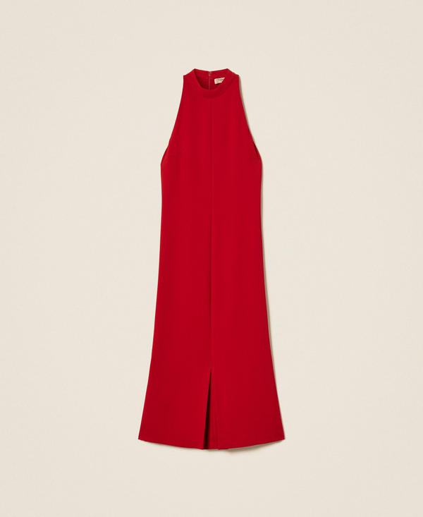 Langes Neckholder-Kleid aus Cr&ecirc;pe