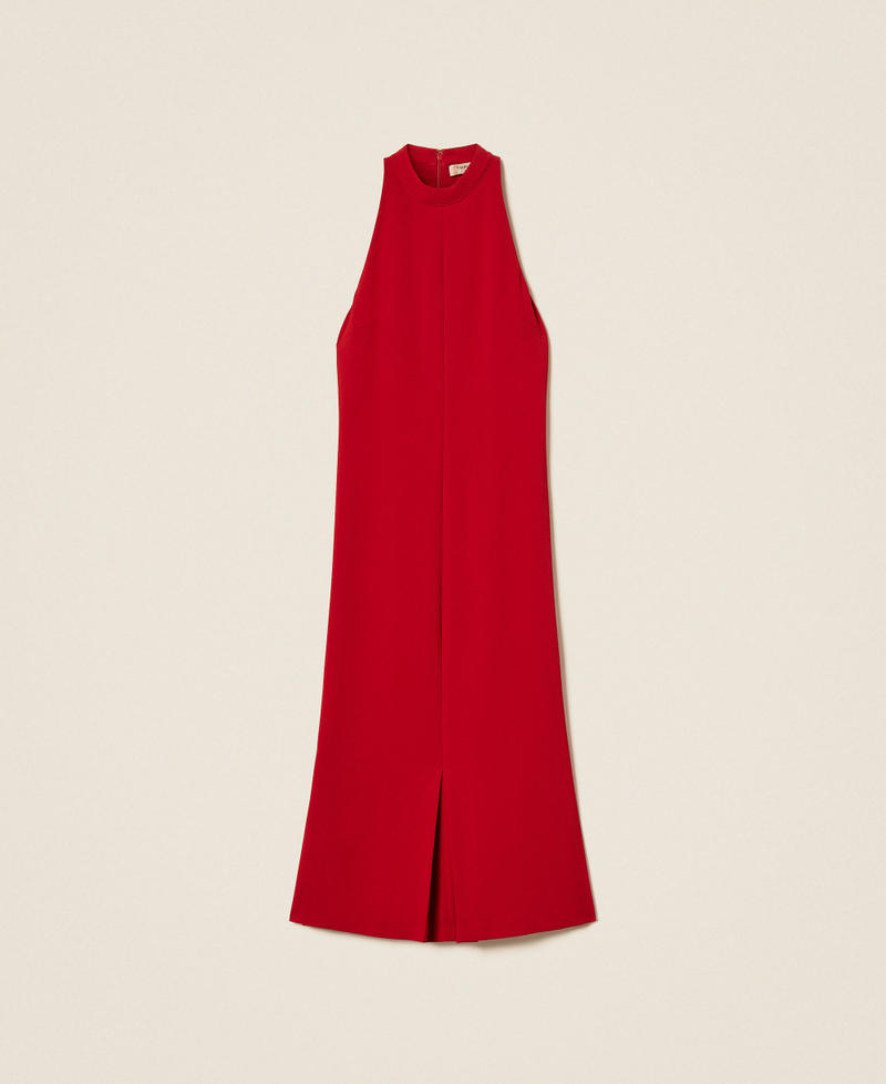 Langes Neckholder-Kleid aus Cr&ecirc;pe Bloody Mary Frau 262TT2260_13464_S0