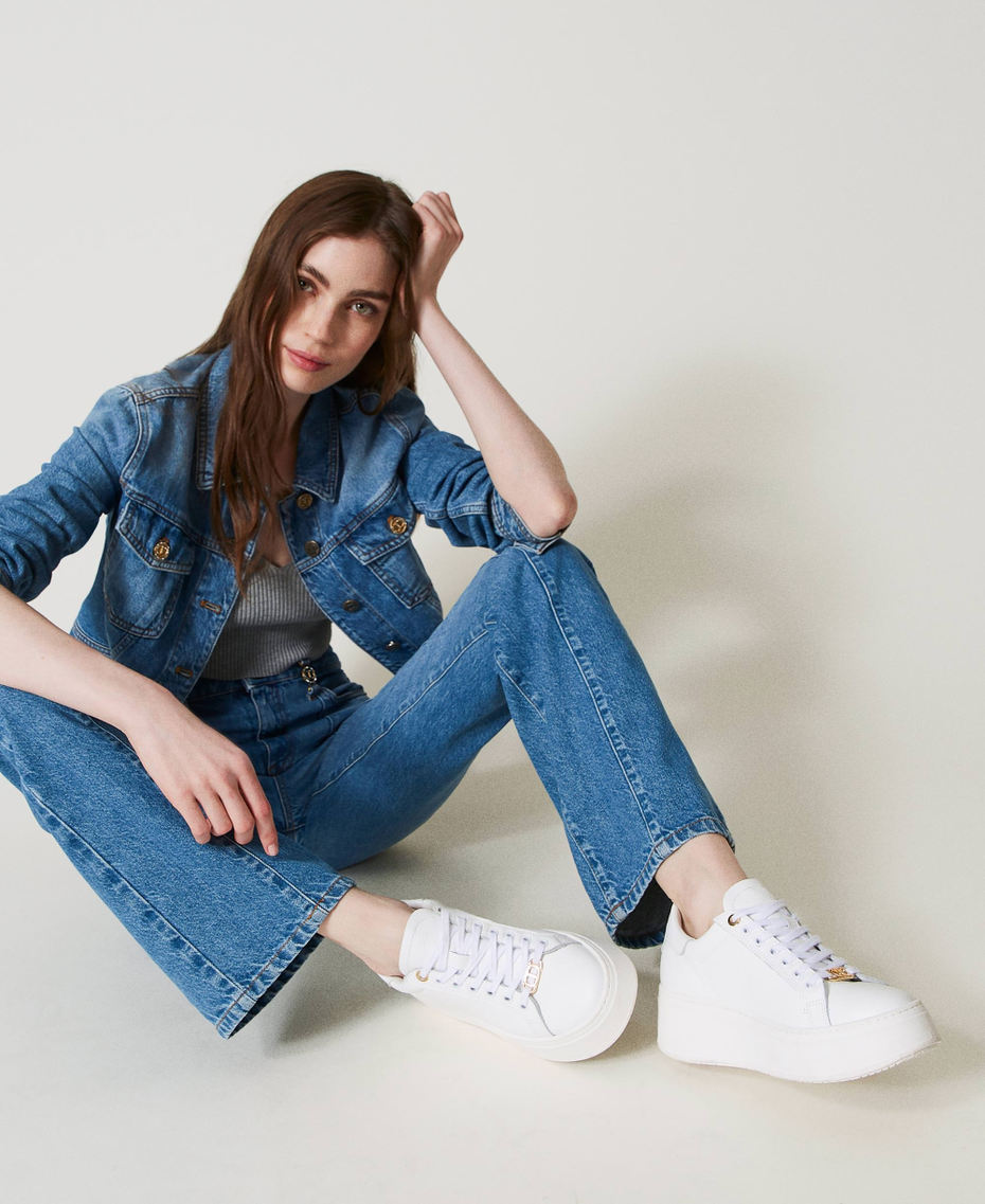 Leather trainers White Woman 242TGT184_00001_S0