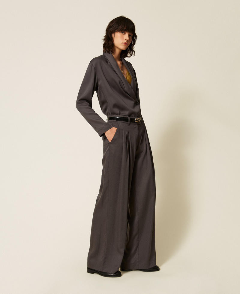 Wide satin trousers Hazel Iron Woman 262LI2BQQ_00185_02