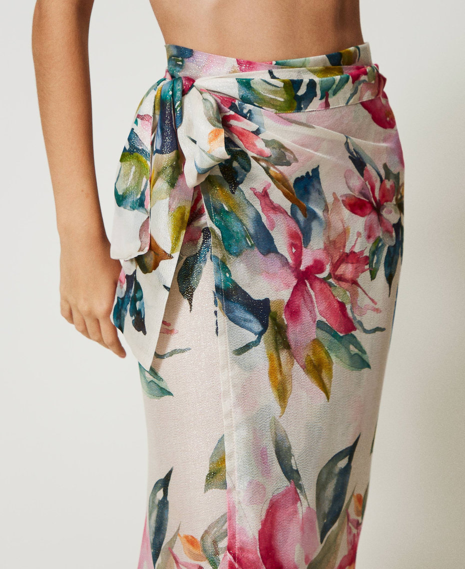 Парео с люрексом и принтом