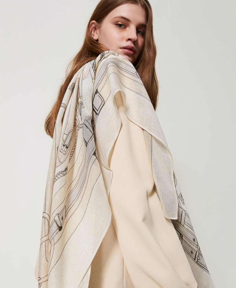 Chain print keffiyeh Snow Clasp Print Woman 251TA4270_12223_T0