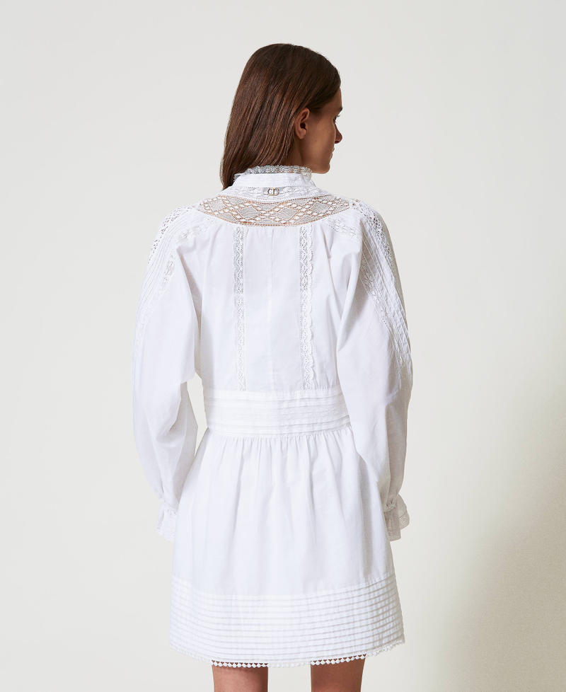Short muslin dress with embroidery White Snow Woman 251TP2380_00282_03