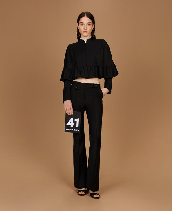 Wool blend cape jacket