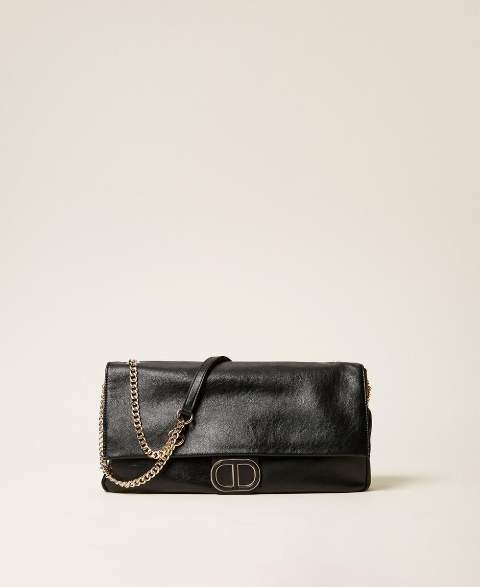 Sac &agrave; bandouli&egrave;re souple avec Oval T Noir Femme 252TD8120_00006_01