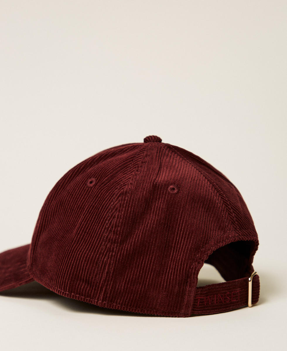 Casquette de baseball en velours Rouge Bordeaux Femme 262TA4120_13670_02