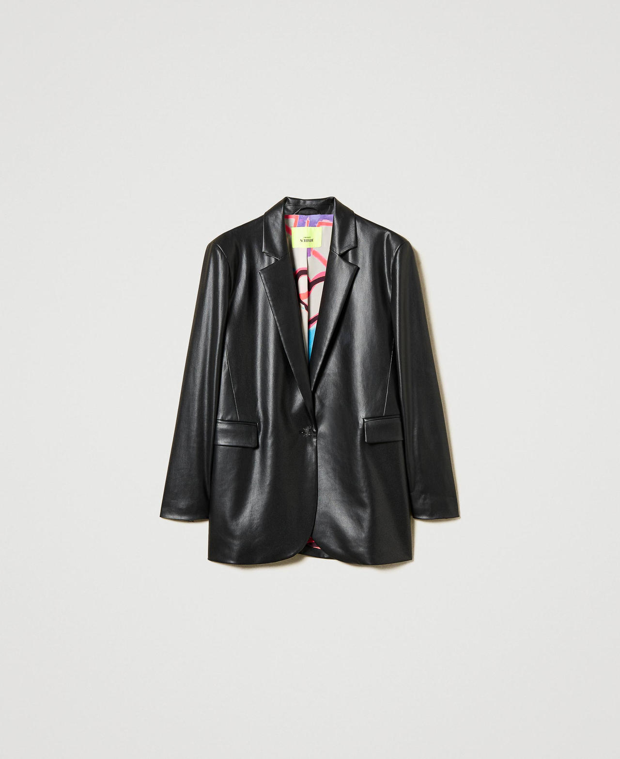 Scee by twin set Giacca blazer MYFO effetto pelle