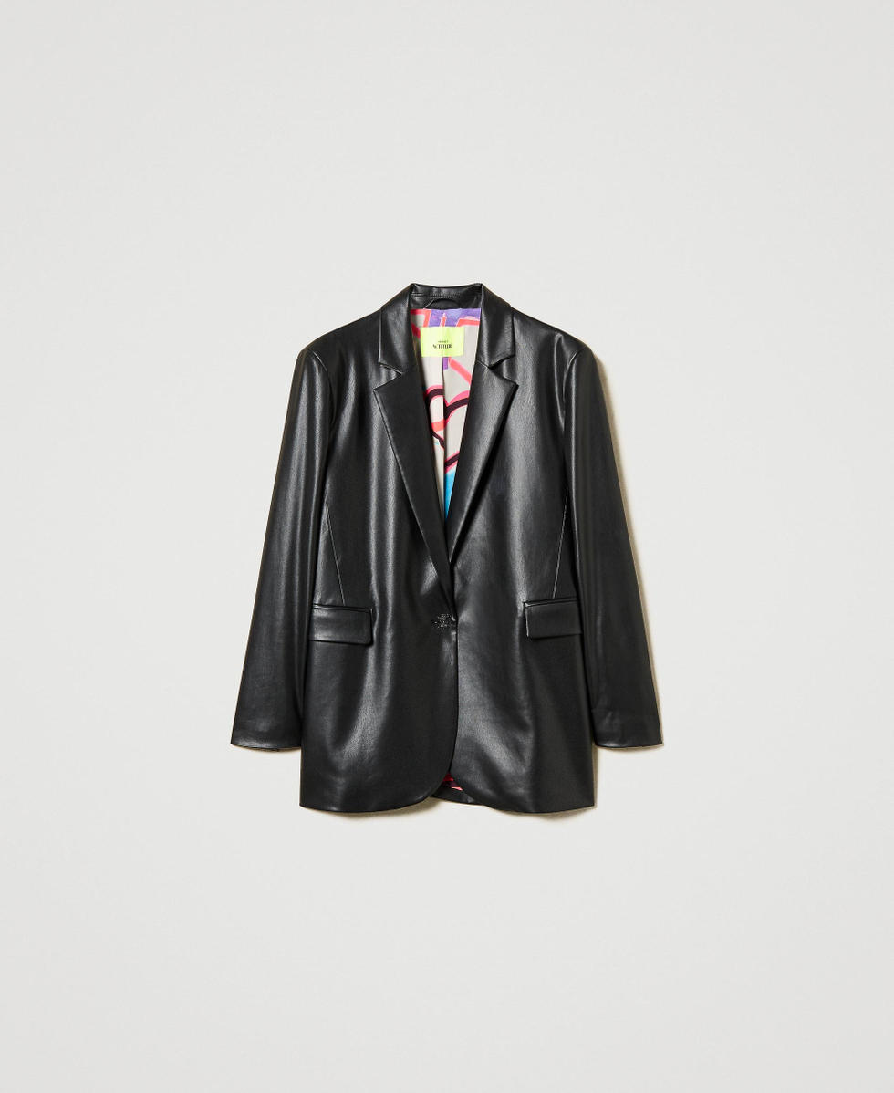Blazer MYFO de efecto piel Negro Mujer 242AQ2042_00006_S0
