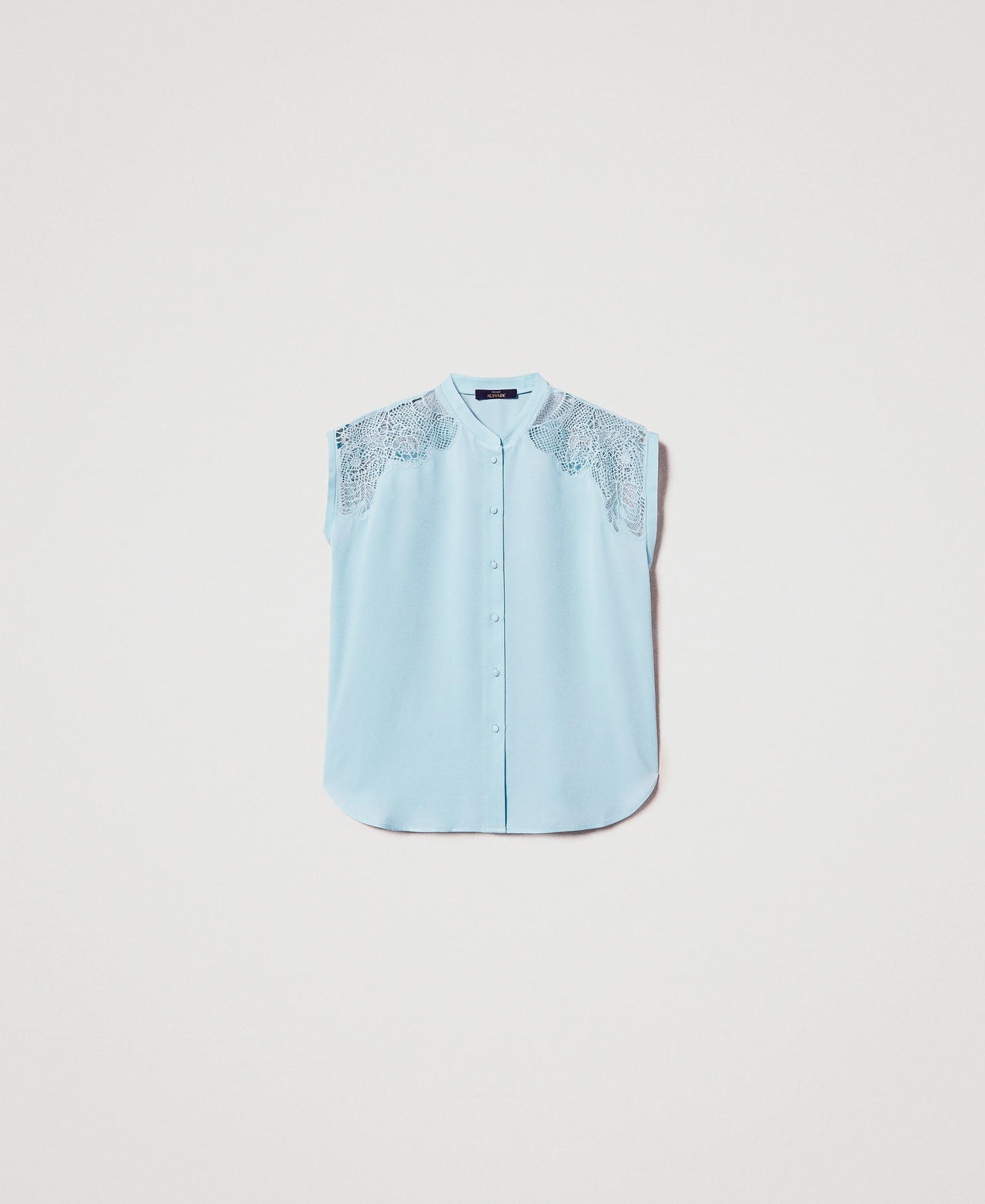 Camicia in twill con ricamo Azzurro "Canal Blue" Donna 251AP2421_12134_0S
