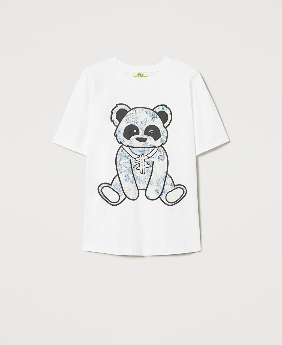 T-shirt MYFO linea over Papers / Stampa Panda Donna 251AQ2052_12442_S0