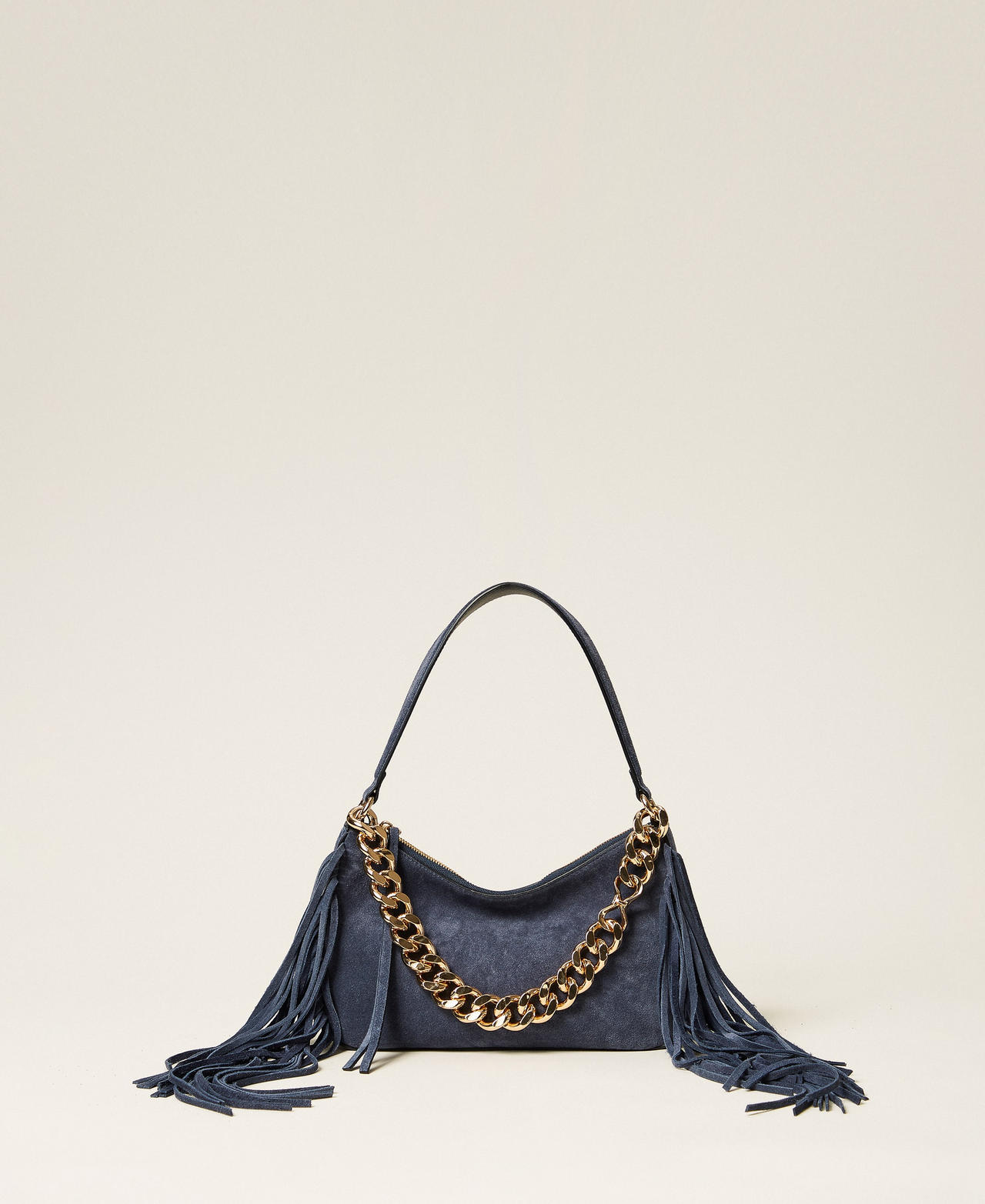 Twinset Gold/Light 'Liliane' Small Suede Bag