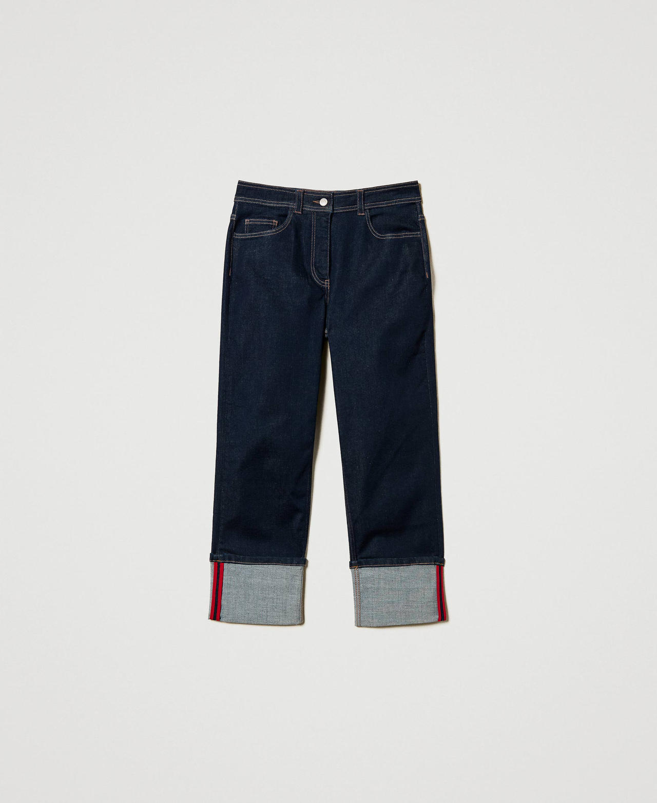 Cropped-Jeans mit Aufschlag Rinse-Denim Frau 251AP2352_06295_0S