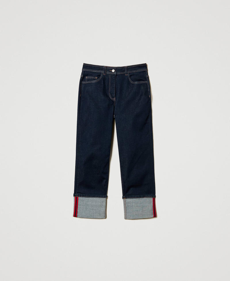 Cropped-Jeans mit Aufschlag Rinse-Denim Frau 251AP2352_06295_0S