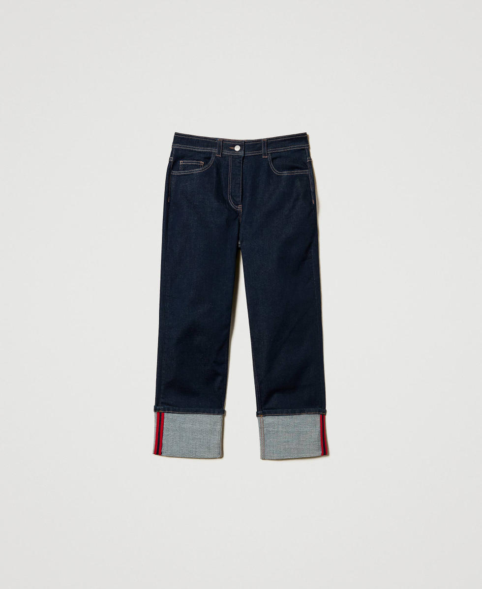 Cropped jeans with folded bottom