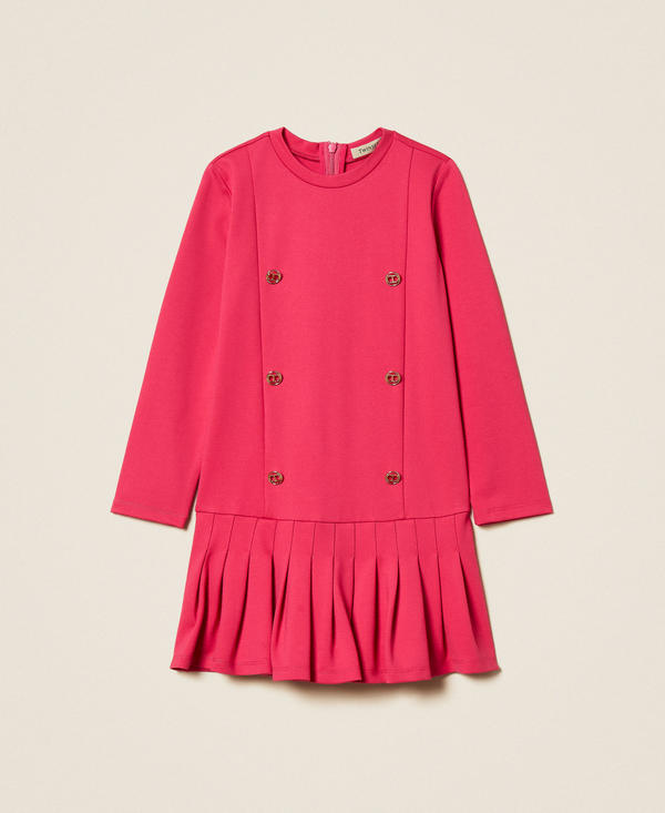 Girls' short dress with Oval T buttons