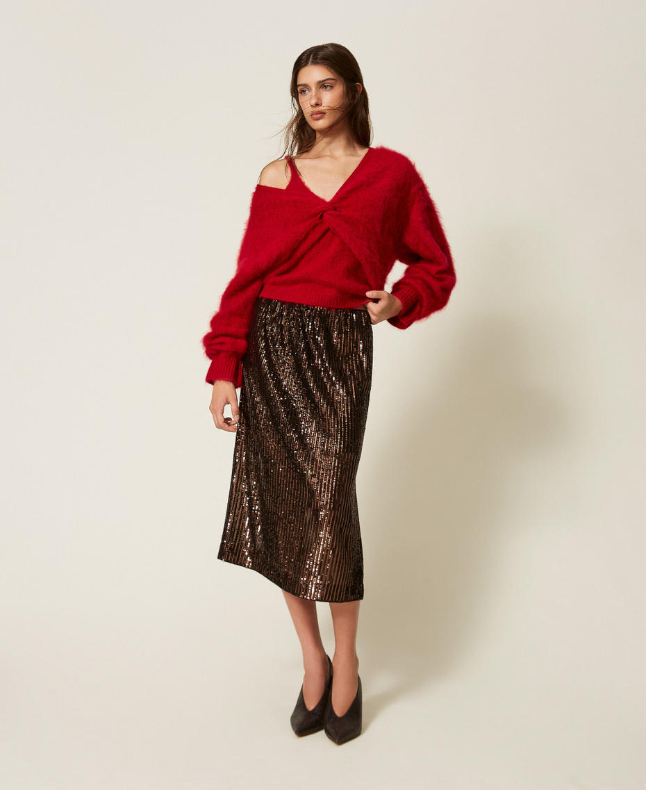 Top aus geb&uuml;rstetem Wollmischung Bloody Mary Frau 262TT3026_13464_T0