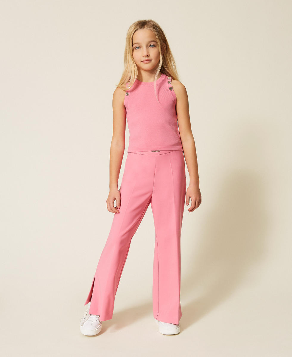 Top en maille avec boutons Rose &laquo;&thinsp;Aurora Pink&thinsp;&raquo; Fille 261GJ3062_07207_01