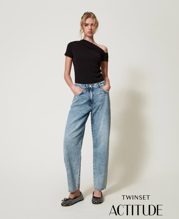 Jean barrel avec strass