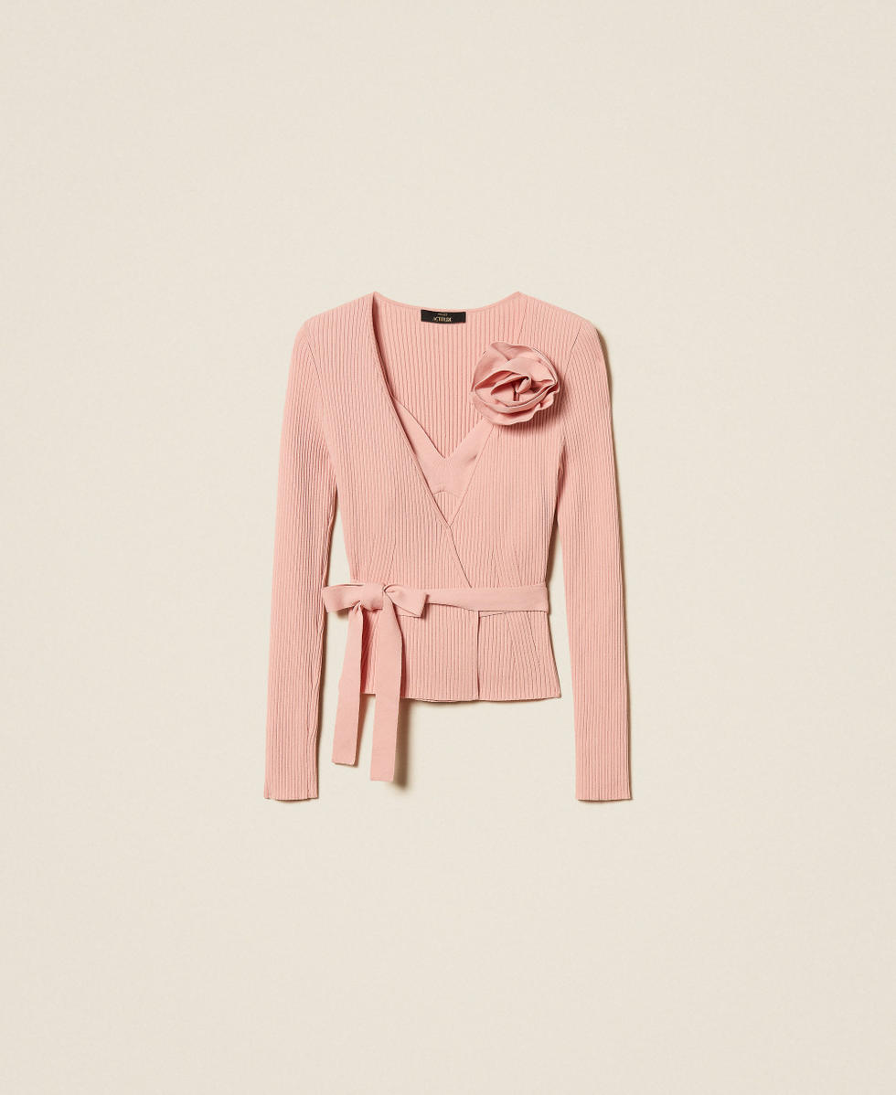 Cardigan e top in maglia con spilla Pink Dancer Donna 261AP3105_10021_S0