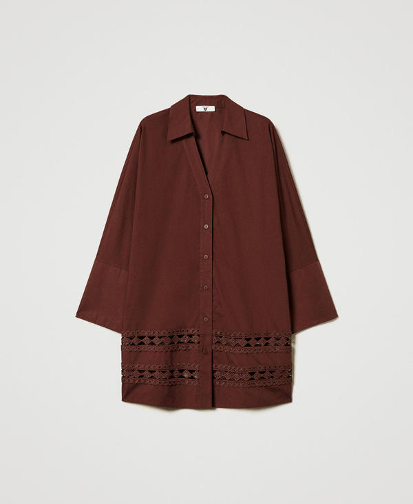 Camicia in popeline con crochet