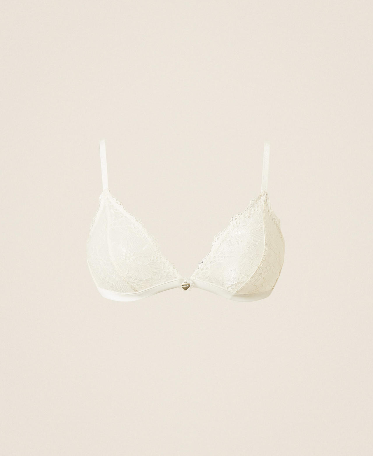 Twinset Women's Mother Of Pearl Lace Triangle Bra