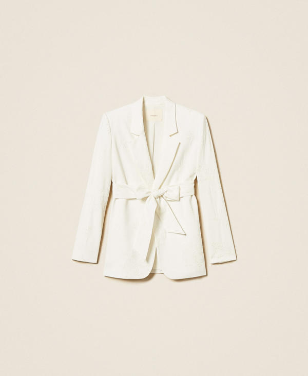 Blazer brod&eacute; avec ceinture