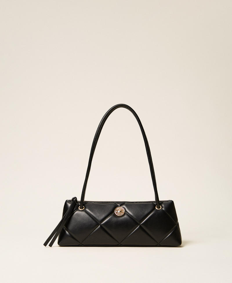 Quilted bowler bag with logo Black Woman 262TB7082_00006_01