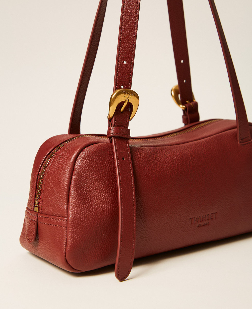 Bowling-Bag aus Leder mit verstellbarem Riemen "Cherry Wood-Braun" Frau 262TB7193_06501_02