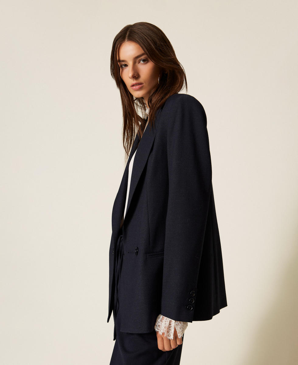 Wool blend blazer Classic Blue Woman 252TT2128_11956_02