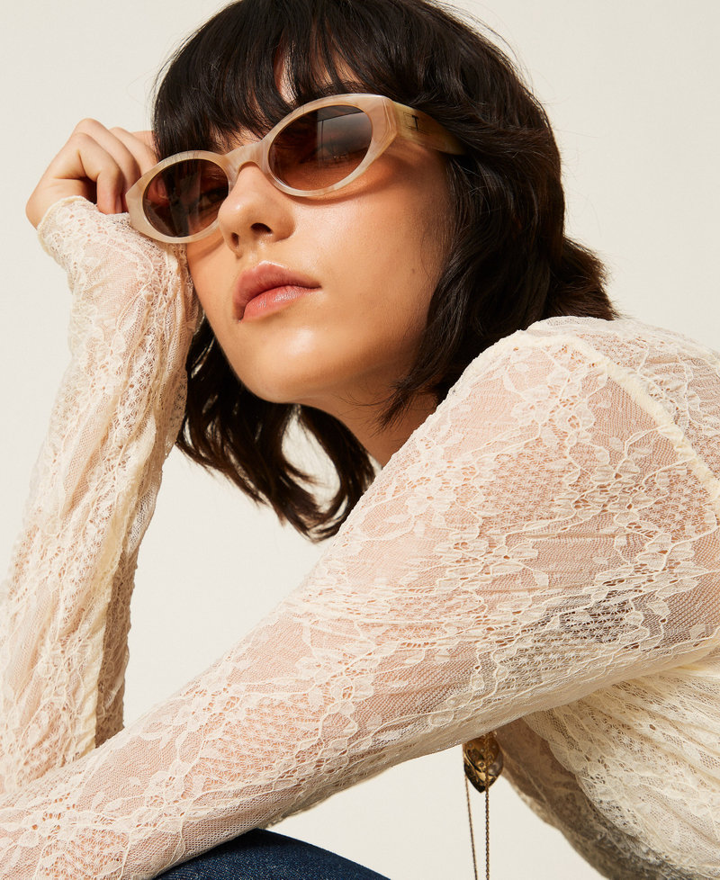 Oval-shaped acetate sunglasses Woman 999TZ5091_14151_A0