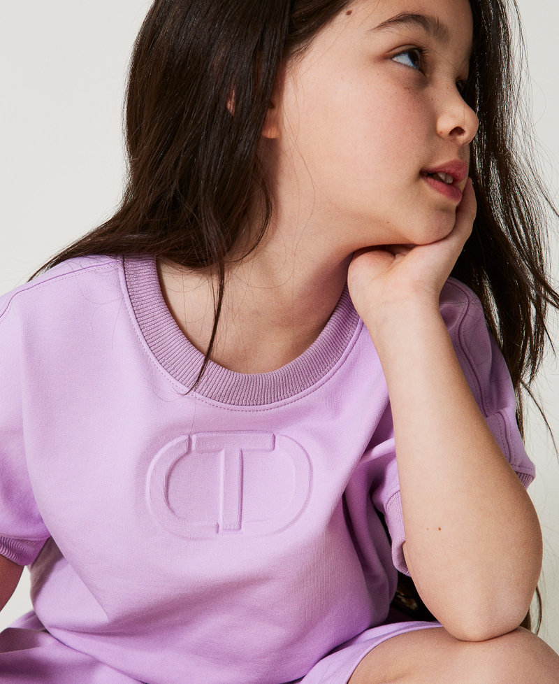 Felpa con Oval T e shorts Pastel Violet Bambina 251GJ2580_11862_04