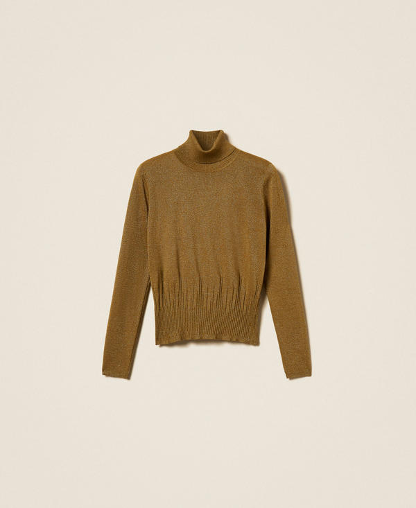Turtleneck jumper with lurex