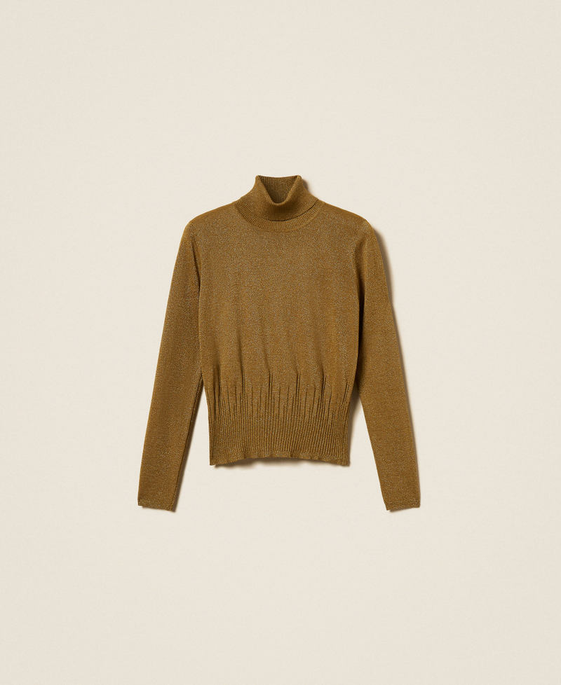 Turtleneck jumper with lurex Shiny Oil Lurex Woman 262LI3RCC_13919_S0