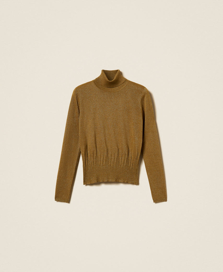 Turtleneck jumper with lurex Shiny Oil Lurex Woman 262LI3RCC_13919_S0