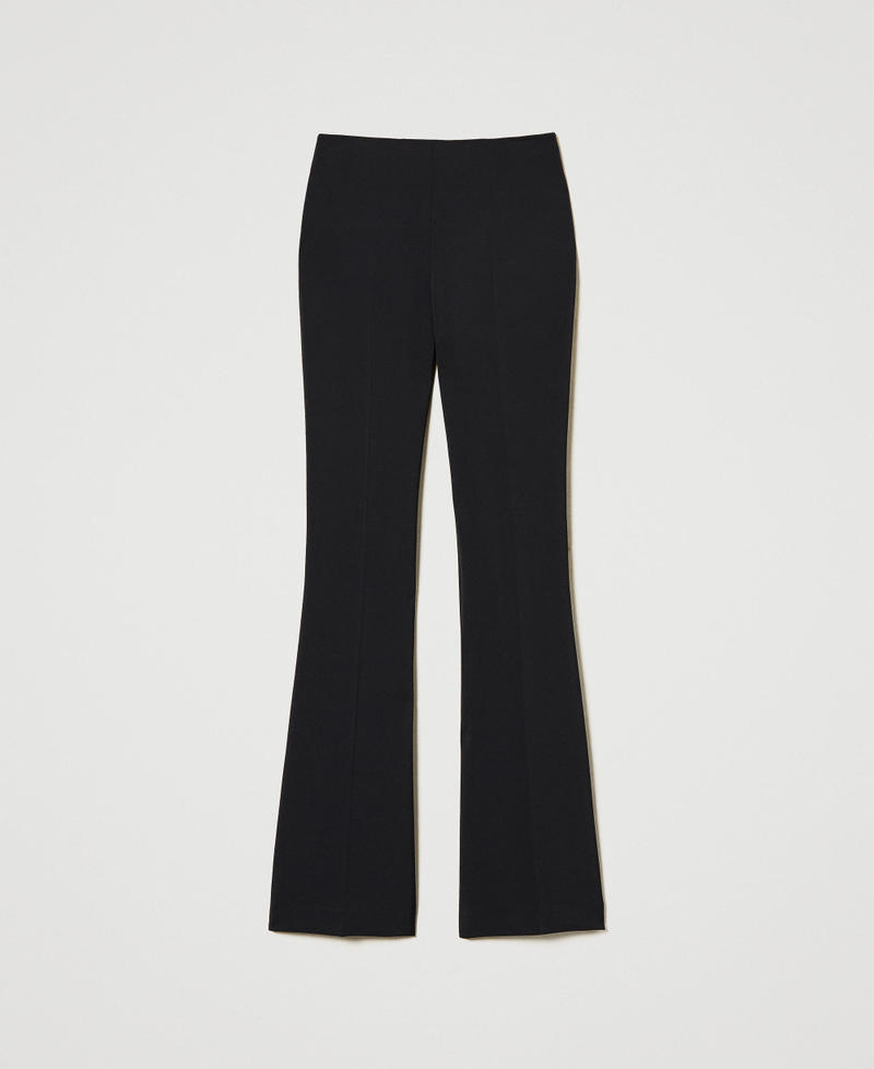 パンツ TWINSET SS25 Twin-set Trousers Black (251TP2409 S185990006) High waist flared trousers Woman, Black | TWINSET Milano
