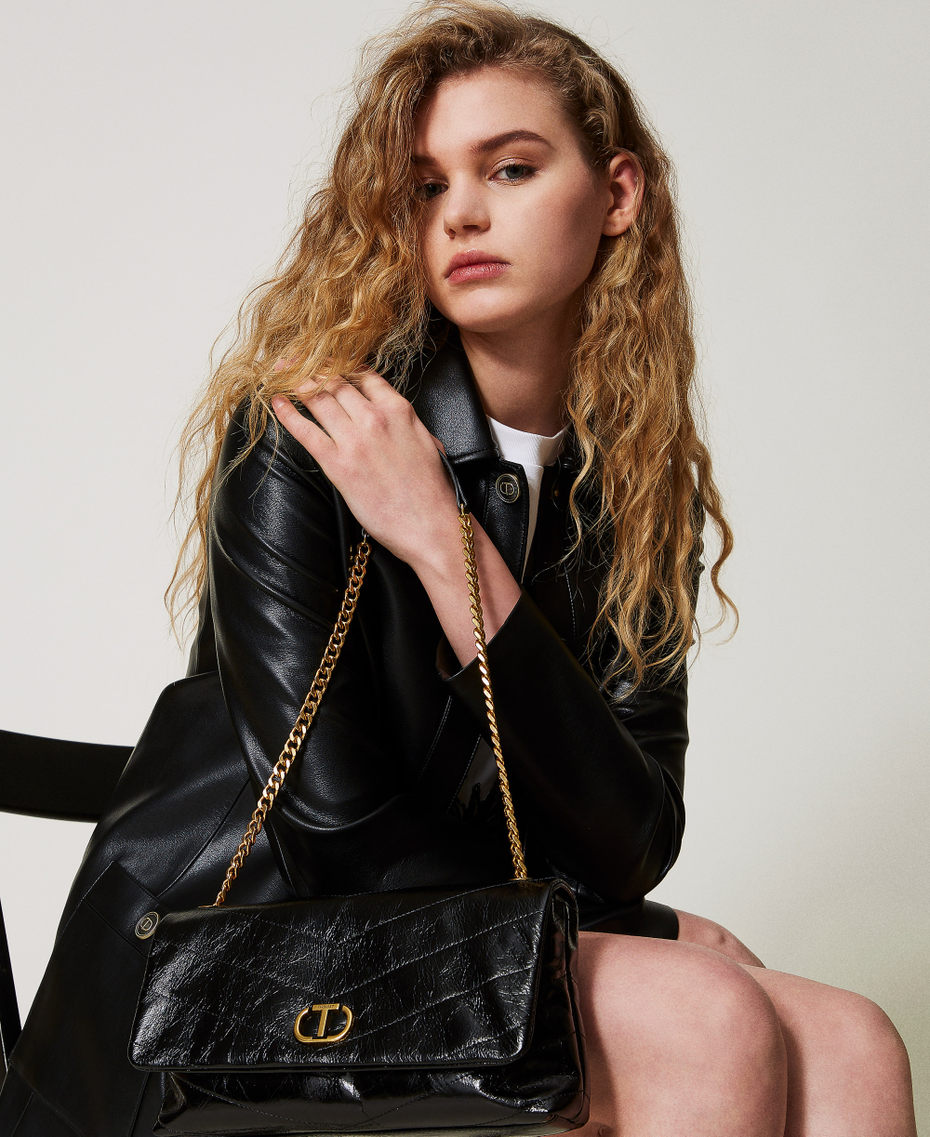 Borsa a tracolla ‘Madison’ in pelle Nero Donna 251TB7451_00006_0T