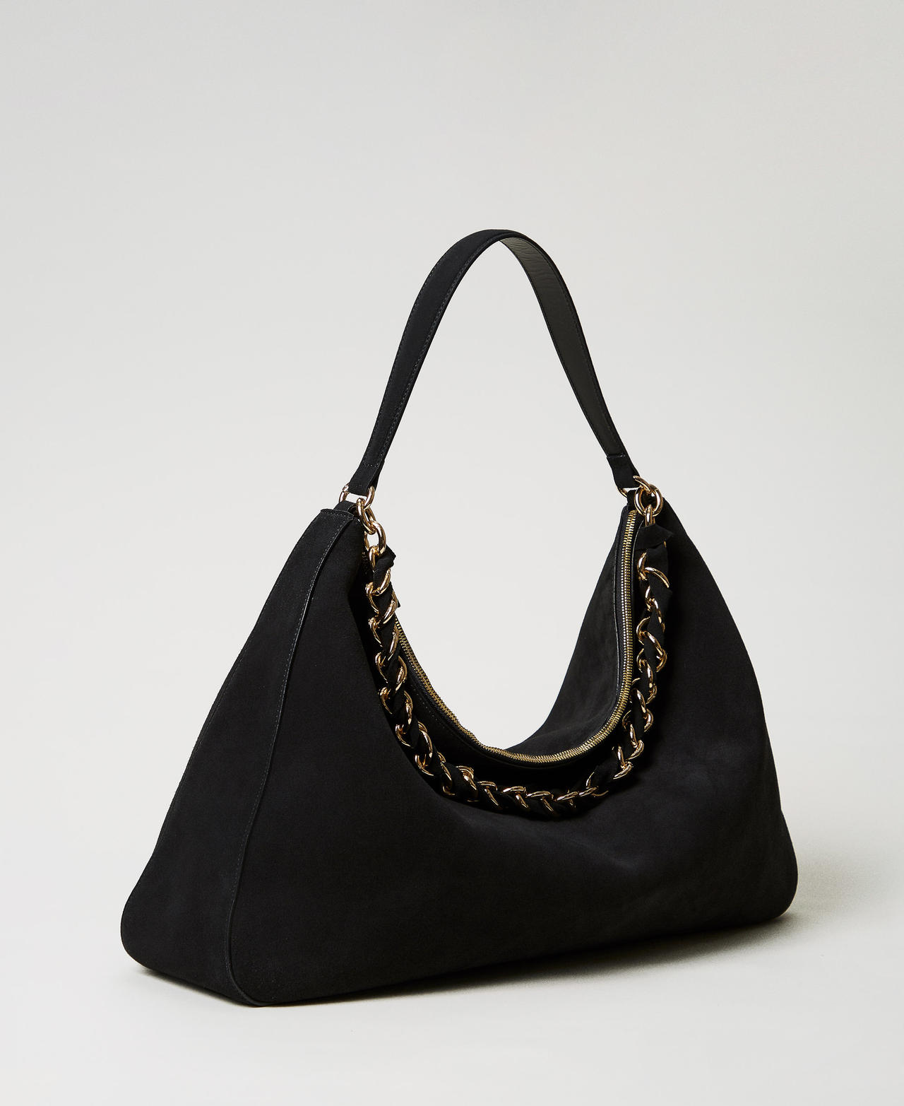 'Liliane' large suede bag Black Woman 252TS8ECC_00006_01