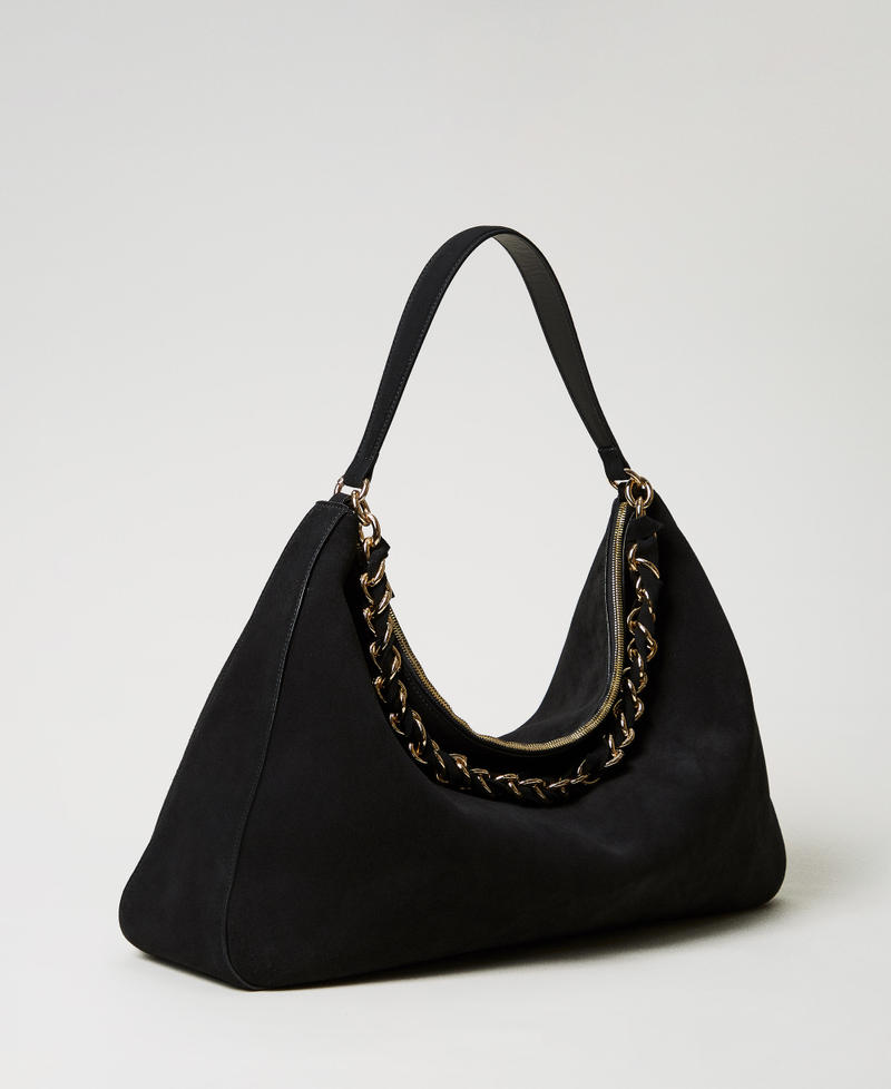 'Liliane' large suede bag Black Woman 252TS8ECC_00006_01