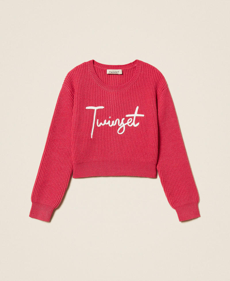 Pull pour fille avec logo brodé Rose Candy Rose Fille 252GB3040_00338_S0