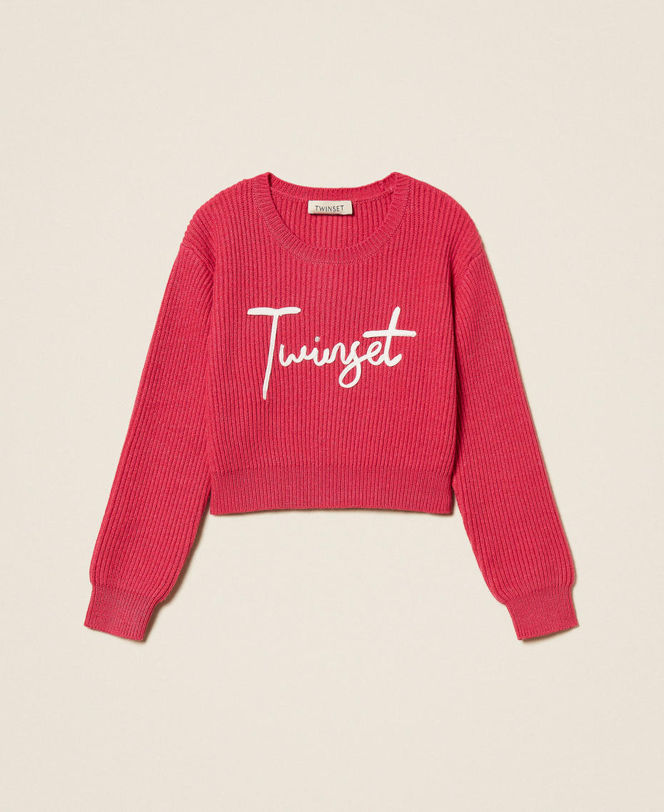 Pull pour fille avec logo brodé Rose Candy Rose Fille 252GB3040_00338_S0