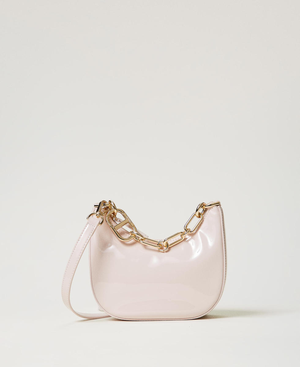 ‘Mini Croissant’ patent effect bag