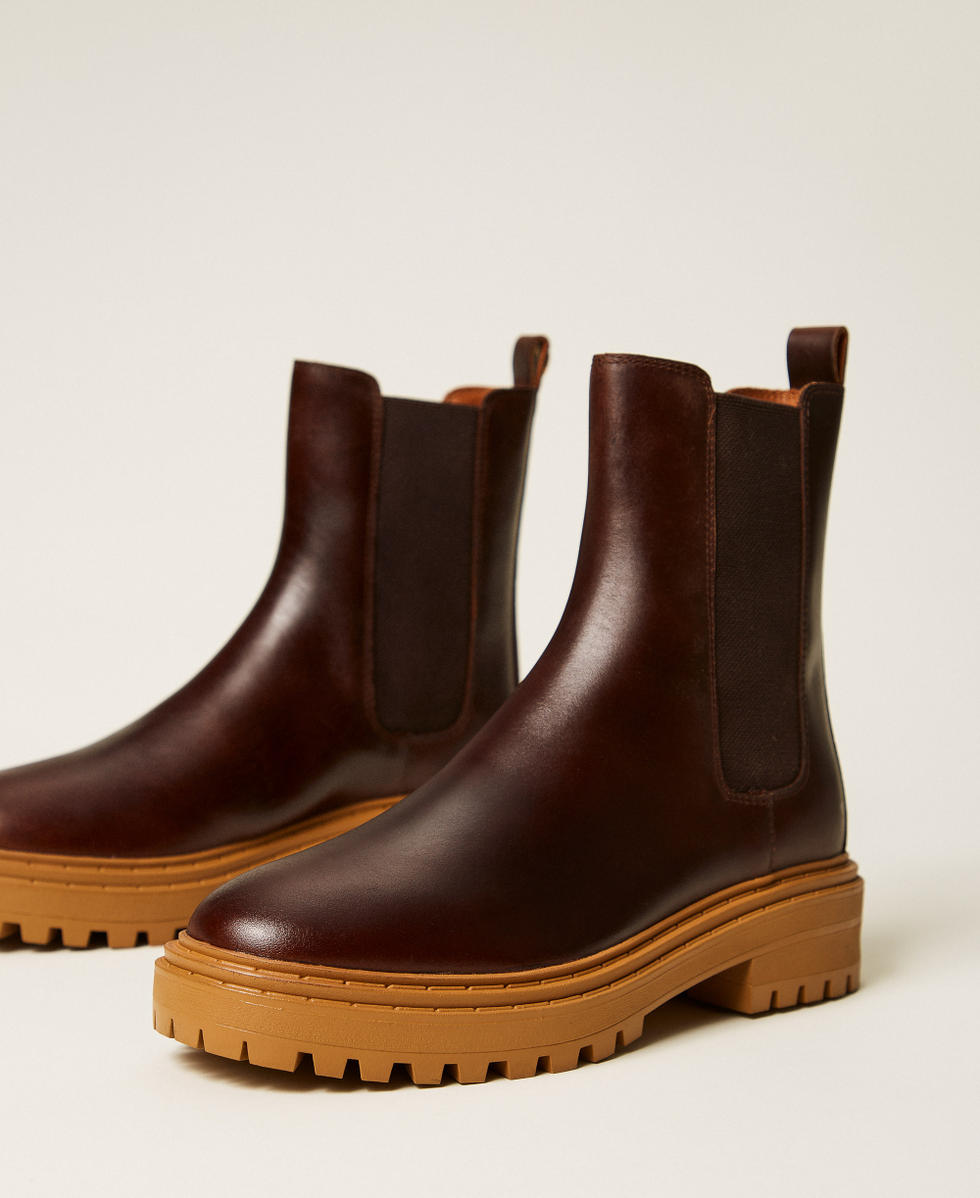 Botines Chelsea de piel Caf&eacute; Mujer 252TGT194_00203_02