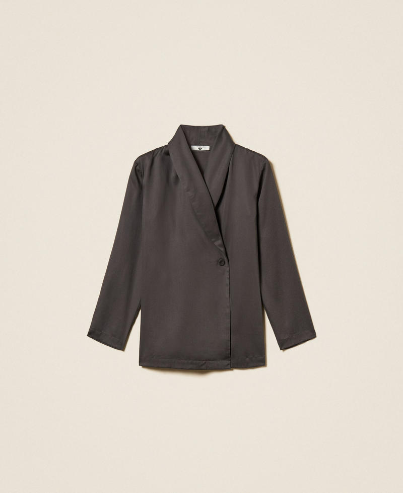 Giacca blazer in raso Nocciola Iron Donna 262LI2BRR_00185_S0