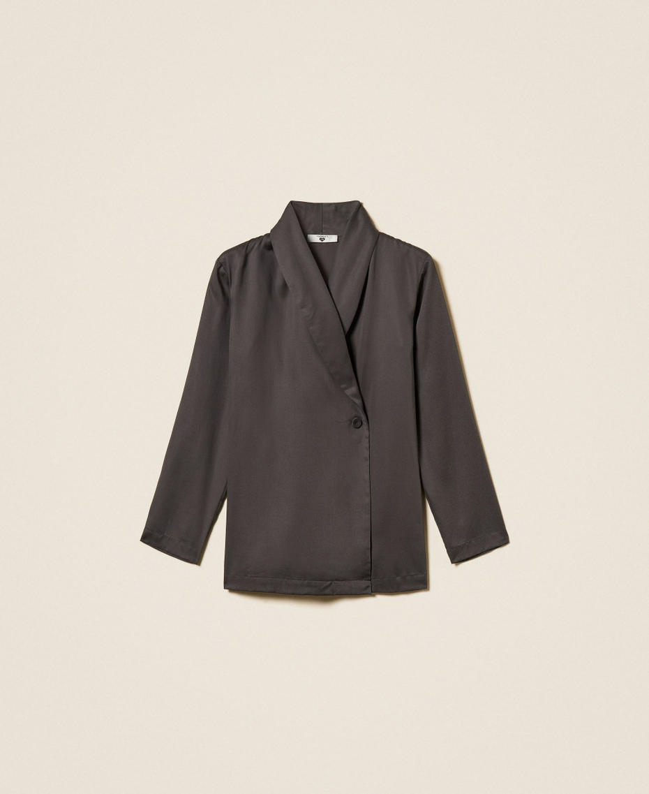 Giacca blazer in raso Nocciola Iron Donna 262LI2BRR_00185_S0