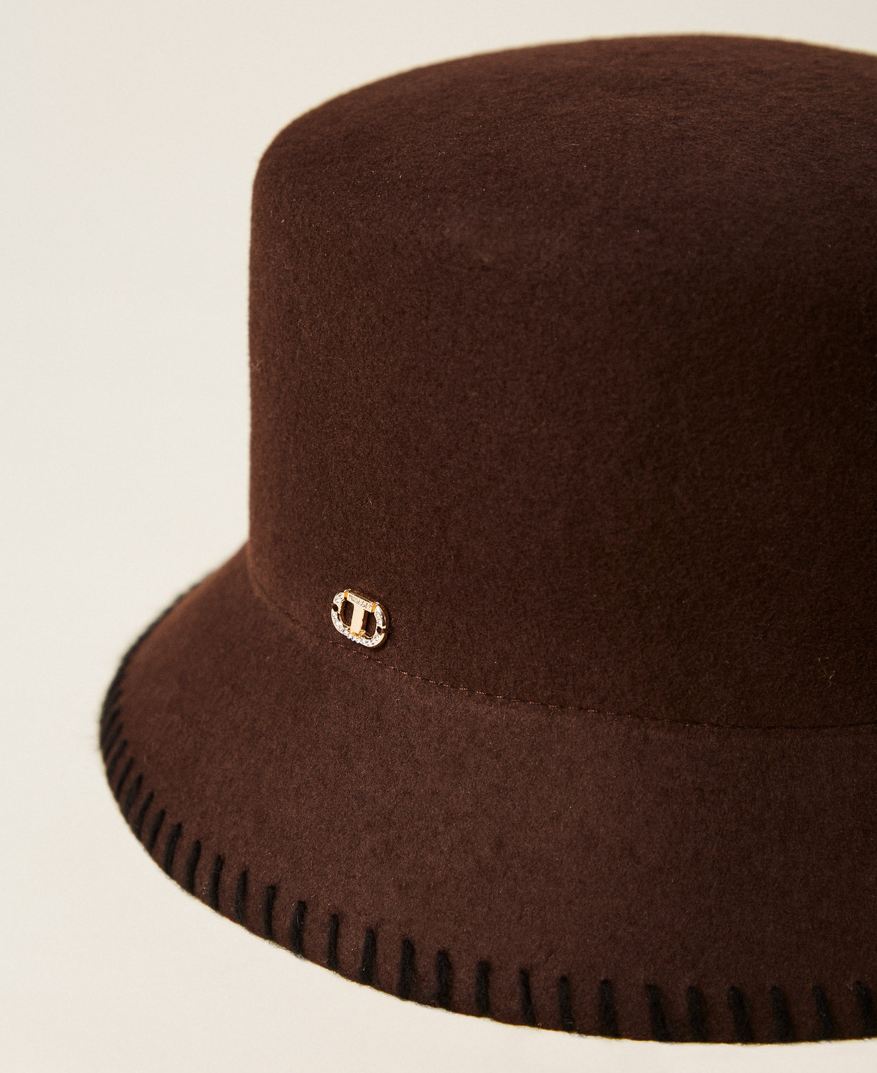 Wool cloth bucket hat Black Chocolate Woman 252TO5230_11054_02
