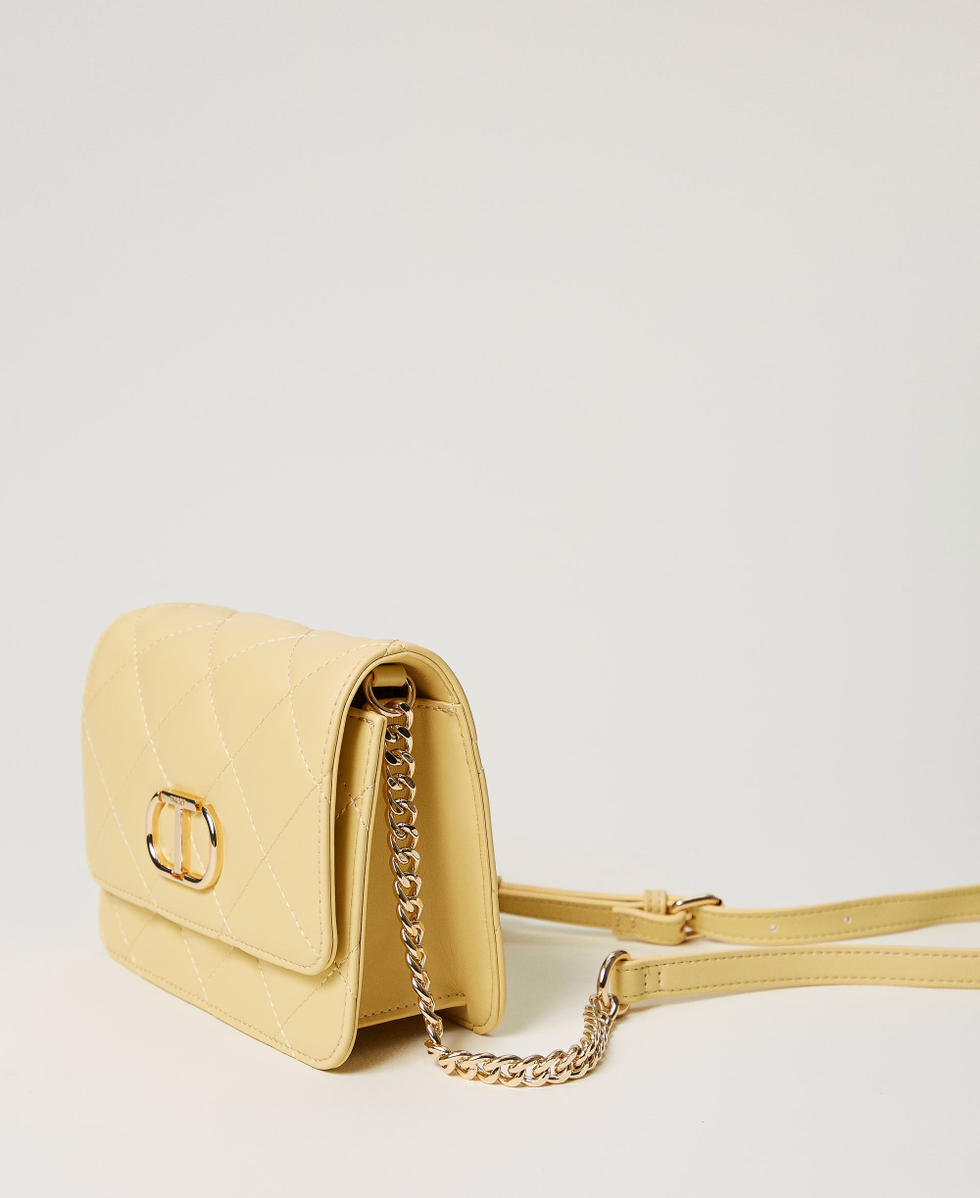 &lsquo;Audrey&rsquo; small quilted shoulder bag Pale Yellow Woman 251TB7373_12144_02