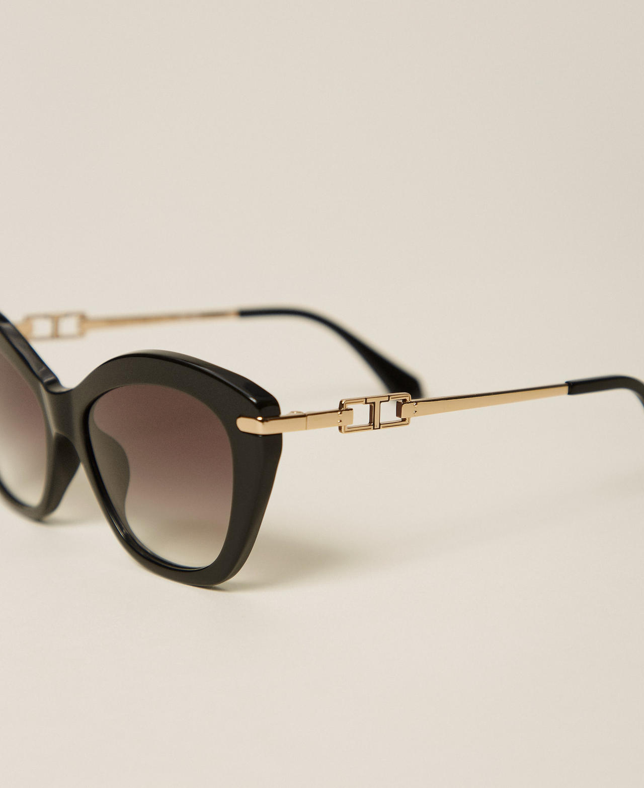 Occhiali da sole a farfalla in acetato Shiny Gold Donna 999TZ5097_14158_03