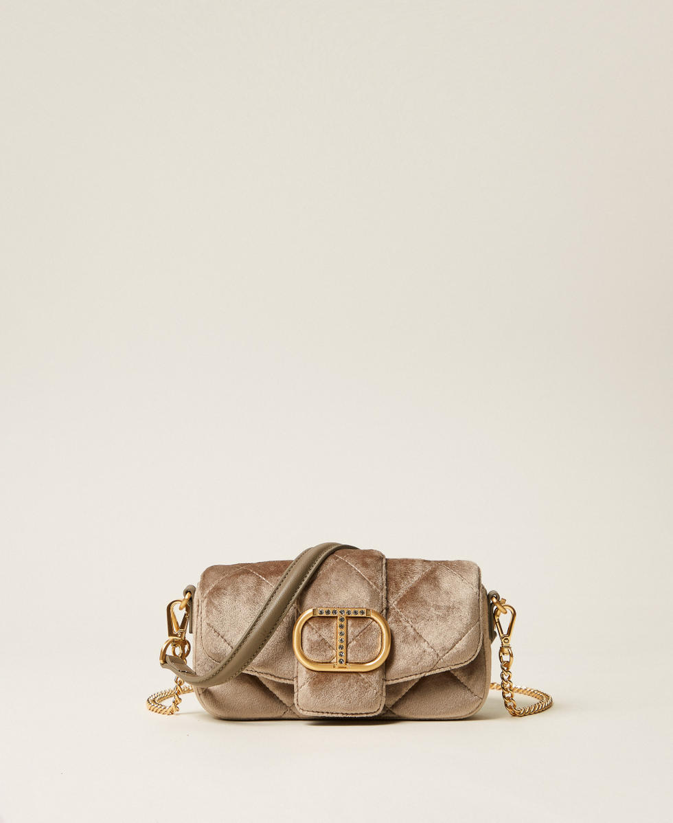 Bolso bandolera &laquo;Amie&raquo; de terciopelo Natural Beige Mujer 252TB7180_12129_01
