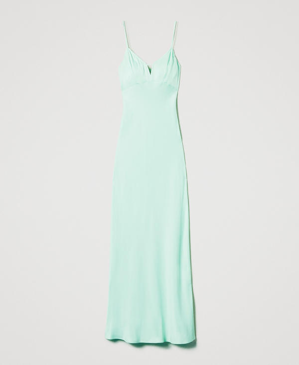 Long satin slip dress