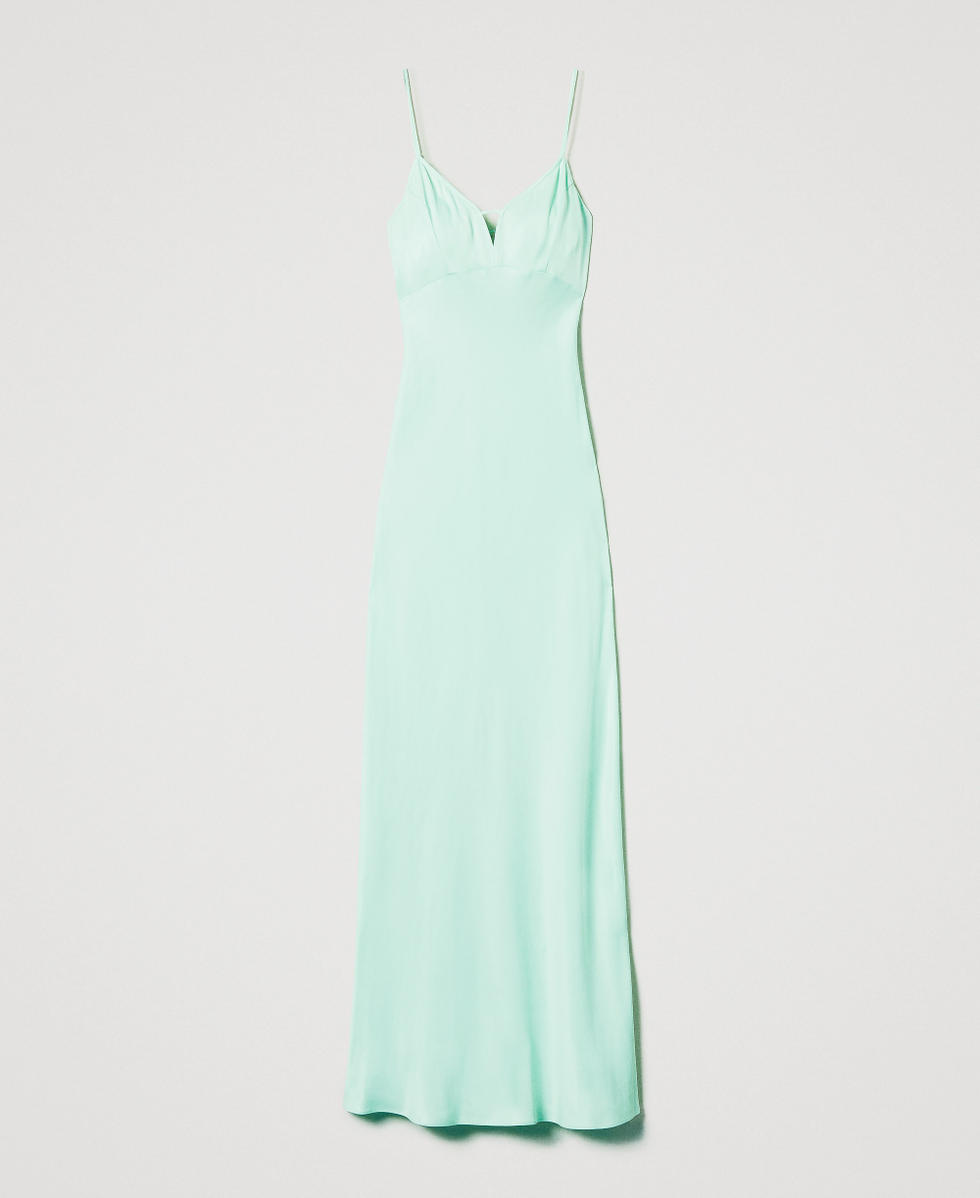 Robe longue nuisette en satin Mint Femme 251TP2653_12080_S0